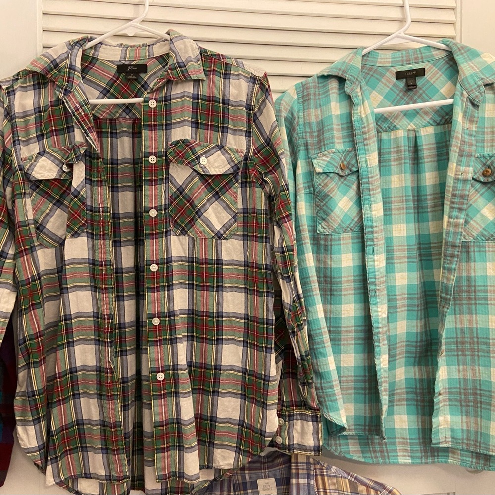 J. Crew Women’s Plaid Casual Button Down Shirts - Size 2 - Multicolor Bundle - Picture 3 of 12